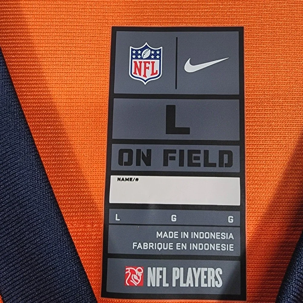 Nike Denver Broncos‎ Football Jersey Mens Large Orange Russell Wilson #3 NWT